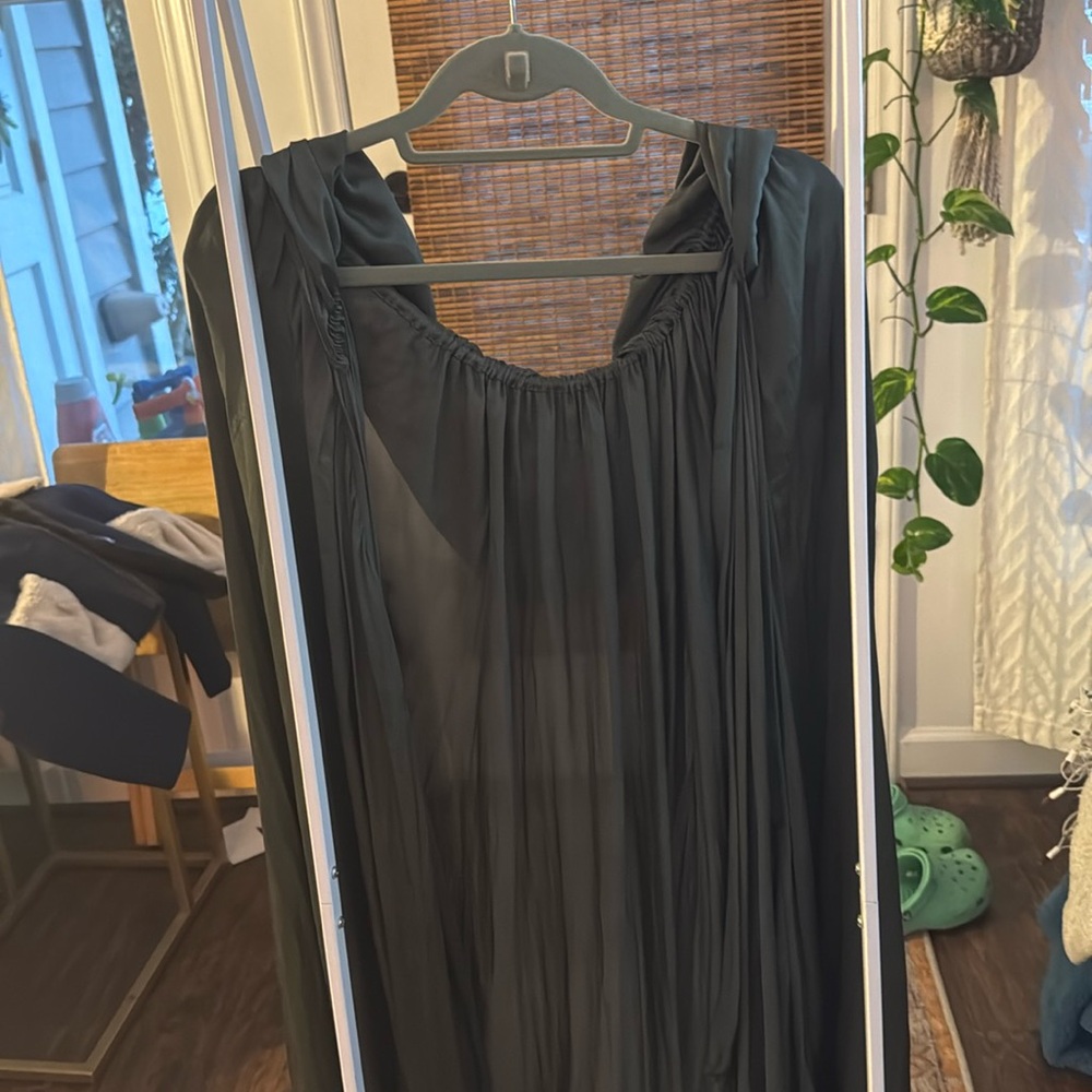 Alexander Wang Satin Olive Cape
